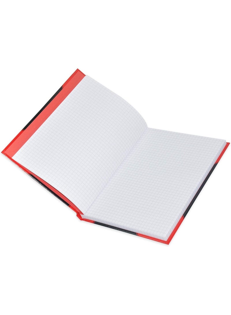 FIS Hard Cover Notebook, 2-Quires A5 5mm Square, Black with colored Corners, Assorted - FSNB5A52QASST (5-Pieces) - Image 3